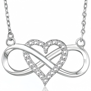 <span class=keywords><strong>Collana</strong></span> con Ciondolo a <span class=keywords><strong>Cuore</strong></span> <span class=keywords><strong>Infinito</strong></span> alla Moda, Gioielli con Zirconi Sintetici, <span class=keywords><strong>Collana</strong></span> per Coppie, San Valentino N81300 - Product Image 3