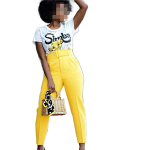 <span class=keywords><strong>Pantalon</strong></span> de costume <span class=keywords><strong>cigarette</strong></span> taille haute décontracté et ajusté pour femme, coupe neuf-quarts, très tendance - Product Image 5