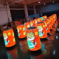 Affichage à LED de forme de canette de bière mobile sur pied circulaire cercle rond doux LED écran incurvé module d'affichage Pantalla LED