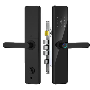 Serrure numérique intelligente WiFi Biométrique Empreinte digitale Mot de passe Application Tuya Sécurité domestique Cloud Porte en bois Alliage d'aluminium Clé - Product Image 1