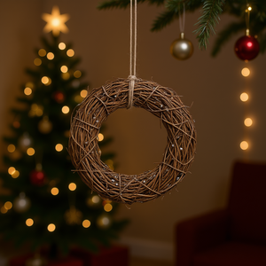 Christmas Pendant Round Handicraft Decor Gold Color Holiday Supplies - Product Image 2