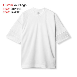 เสื้อยืดคุณภาพสูง ผ้าโพลีเอสเตอร์ผสมคอตตอน ทรงหลวม สีดำ สำหรับออกกำลังกาย ระบายอากาศได้ดี แห้งเร็ว พิมพ์ลายได้ตามต้องการ สำหรับผู้ชาย - Product Image 5