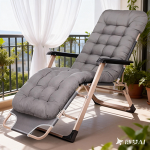 Chaise longue <span class=keywords><strong>de</strong></span> jardin moderne réglable, chaise longue pliante zéro gravité avec <span class=keywords><strong>coussin</strong></span> rembourré épais - Product Image 2