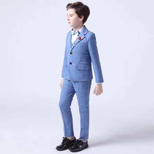 Ensemble à carreaux Printemps et Automne Formel Garçons Hôte Performance Mariage Vêtements pour enfants 4 pièces Costume Gilet Pantalon Noeud papillon - Product Image 3
