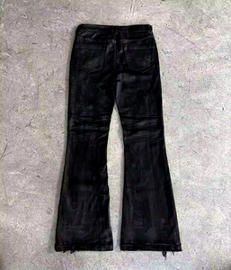 <span class=keywords><strong>Jeans</strong></span> Denim Neri da <span class=keywords><strong>Uomo</strong></span> a Vita Bassa, Slim <span class=keywords><strong>Fit</strong></span>, Bootcut, a Zampa d'Elefante, Distressed, Vintage, con Effetto Cerato, Personalizzabili, per Commercio all'Ingrosso - Product Image 3