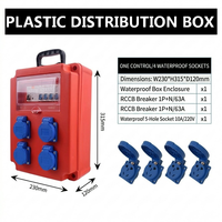 Caja de Conexiones de Plástico Impermeable, 4 Tomas, 2x10A, 2x16A, 5 Pines, 30mA, RCD, 1P+N, 63A, IP65, 220V, Caja de Distribución para Exteriores