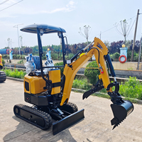 Mini-excavatrice sur chenilles de 1,2 tonne avec alarme sonore et lumineuse - Excavatrice compacte, petite pelle hydraulique