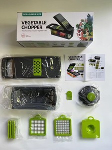 Taglierina per frutta e verdura a mano manuale tutto in uno 12 in 1 tritacarne per alimenti vegetali durevole accessori per cucina taglierina per verdure - Product Image 2