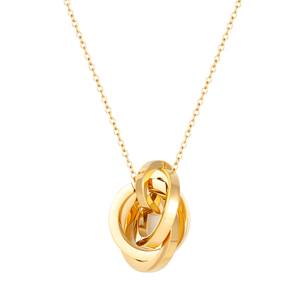 Collana da Donna in Acciaio Inossidabile Placcato Oro 18K con Cerchi Russi Intrecciati, Impermeabile e Antiossidante - Product Image 1