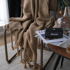 New Nordic-style Solid-color Knitted <strong>Blanket</strong> for <strong>Sofa</strong> Decoration Thick <strong>Blanket</strong> for Bed End Cover for Bed - Product Image 6