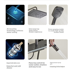 Hot Lạnh Treo Tường Phòng Tắm Vòi Hoa Sen Đặt Hệ Thống Sang Trọng Mưa Mưa Mưa Tắm Mixer Đặt Ngoài Trời Đàn Piano Vòi Hoa Sen Vòi Thiết Lập - Product Image 4