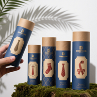 Vente en gros Tubes de rangement de vêtements en papier kraft de luxe T-shirt de qualité supérieure, sous-vêtements, emballage cylindrique en textile durable