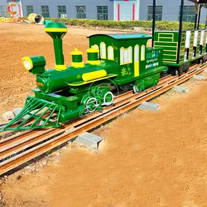 Mainan kereta listrik kecil anak-anak, kereta api listrik kecil dengan 2 lokomotif