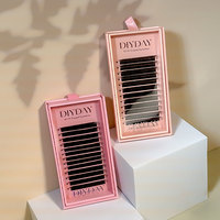 DIYDAY 6D W Shaped Lashes 0.03 0.07 Fan Mink Eyelashes Extensions Private Label C D Curl 8-15mm Volume Lashes