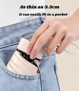 Nhà máy trực tiếp giá Mini Túi Viên nang ô 6 gấp Trọng lượng nhẹ tùy chỉnh dù để che nắng phụ nữ ô với EVA hộp - Product Image 5