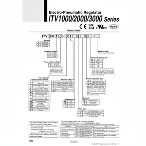 Régulateur de pression électropneumatique SMC Pneumatics ITV1030-211BL - Product Image 1