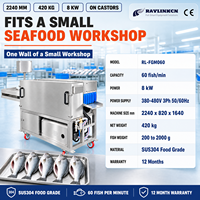 Machine de Nettoyage de Poisson Acier Inox 304 Trois Étapes en Un Passage pour Poisson-chat Tilapia Éviscération du Poisson