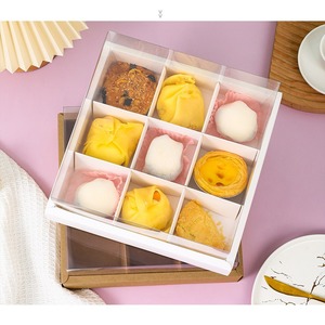 Caja de embalaje de cartón Gemus transparente portátil para rollo de pastel de tiramisú 6 uds 4 palacios para estampado de almacenamiento de alimentos de postre - Product Image 4