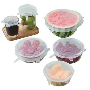 2024 Hot Selling Stretch Silicone Cup Lid Without Bisphenol A High-quality 6 Pieces Reusable And Environmentally Friendly