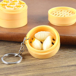 Wangdun simulación cantonés mañana té dim sum bollo al vapor albóndigas vapor llavero comida colgante sabor aperitivo modelo Cha - Product Image 3