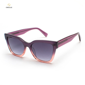 Occhiali da sole donna Omelle lusso viola acetato quadrato grigio Logo personalizzabile UV400 polarizzato giallo o rosso telaio - Product Image 1