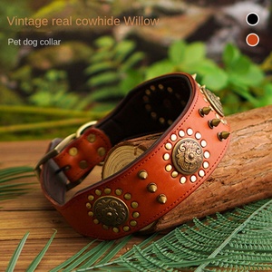 <span class=keywords><strong>Collar</strong></span> para Perro con Remaches y Diseño Floral Británico, para Razas Pequeñas, Cuero Vacuno y Cobre, Patrón Sólido, Cierre de Botón Ecológico, Regalo para el Día de San Valentín - Product Image 2