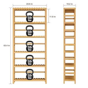 Wholesale 6-Tier Natural Non-Folding Precision-Made Adjustable Layers Multipurpose Standing <b>Storage</b> Shelf OEM ODM Rack - Product Image 3