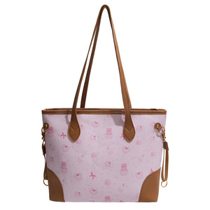 Bolso de Mano de PU de Gran Capacidad para Mujer, Primavera 2026, Nuevo Bolso de Hombro Minimalista a la Moda, Bolso Tote con Estampado Lindo para el Trabajo, Cierre de Cremallera - Product Image 5