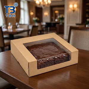 Proveedor Confiable de Cajas para Pastel de Papel Kraft de 6x4x3 Pulgadas, Caja con Ventana Transparente en Forma de L para Tienda de Postres, Mercado Nocturno, Cafetería, Soporte OEM y ODM - Product Image 6
