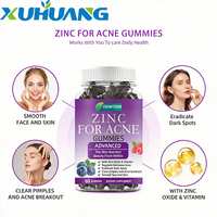 Gummies véganes premium au zinc et aux vitamines pour le soutien de l'acné chez l'adulte, bonbons gélifiés sans sucre, personnalisables OEM/ODM