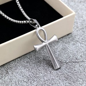 Ankh <b>Cross</b> Stainless Steel Pendant Necklace Unisex Gift Jewelry Fashion Accessory - Product Image 1