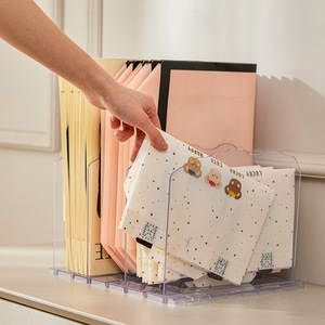 <b>Transparent</b> Divider <b>Bag</b> Rack White 4 Layers Standing Type For Wardrobe Storage - Product Image 3