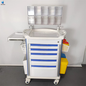 Chariot BT-AY001A d'anesthésie en <span class=keywords><strong>plastique</strong></span> ABS d'hôpital chariot d'anesthésie médicale avec des <span class=keywords><strong>tiroirs</strong></span> deux couches de prix de boîtes d'anesthésie - Product Image 3