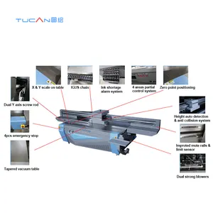 Impresora digital LED UV 2512 de fábrica, sistema de detección de altura automática, máquina de impresión