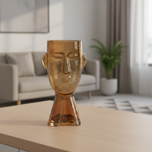 <span class=keywords><strong>Vaso</strong></span> Moderno <span class=keywords><strong>in</strong></span> <span class=keywords><strong>Vetro</strong></span> Creativo a Forma <span class=keywords><strong>di</strong></span> Volto per <span class=keywords><strong>Fiori</strong></span> Secchi e Piante Acquatiche, Design Unico HUIKUN, Decorazione Casa Ecologica Fatta a Mano - Product Image 5