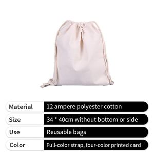 2025 <b>Canvas</b> Drawstring Bag Promotion <b>Large</b> Capacity <b>Plain</b> Cotton Drawstring Bag Backpack for Outdoor - Product Image 4