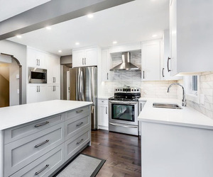 Su misura Design italiano modulare in legno melaminico piccola isola armadi da cucina pronti assemblare mobili da cucina centro commerciale Villa - Product Image 3