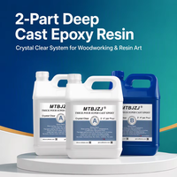 Résine époxy liquide transparente haute résistance pour l'art, adhésif bicomposant, kit de résine à coulée profonde en 2 parties, durée de conservation de 12 mois