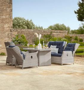Aluminium 4 pcs Luxus Patio Wicker Patio Sofa Rattan verstellbare Rückenlehne Stilvolle Gartenmöbel Set moderne Garten-Sets - Product Image 2
