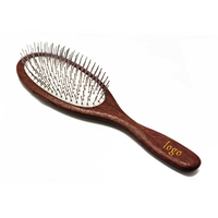 Brosse de toilettage pour animaux de compagnie Baoli ODM avec manche en Sapele supérieur, brosse à picots courts de 20 mm en acier inoxydable pour massage des chats et toilettage des chiens, qualité professionnelle