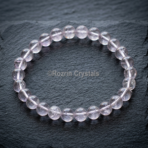 Bracelet en perles de cristal transparent Rozrin, forme circulaire, artisanat en pierres semi-précieuses - Product Image 2