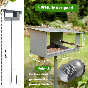 ג 'ה-mech עיצוב מודרני 30 x20 x 130 ס "מ עם לעמוד קל לנקות ארוגה חסין פחמן פלדה הטבעה מתקן מזין ציפור - Product Image 5