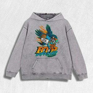 Sweat-shirt rétro délavé avec graphisme « <span class=keywords><strong>BTP</strong></span> Workshop » et aigle, 100 % coton, 6 couleurs, entrepôt américain - Product Image 1