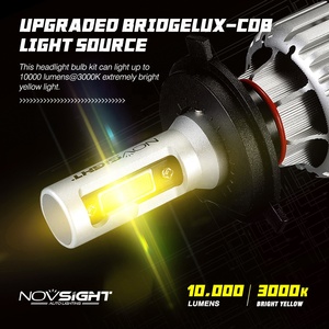 Novsight A500-N12Y 3000k luce gialla ad alta basso fascio 72w 10000lumen <span class=keywords><strong>h7</strong></span> h4 h11 ha condotto la luce di chip cob auto lampadina auto del <span class=keywords><strong>led</strong></span> del faro - Product Image 3