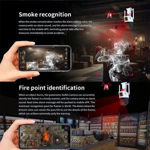 <span class=keywords><strong>Camera</strong></span> an ninh wifi ống kính kép 4MP có phát hiện cháy tầm nhìn ban đêm âm thanh hai chiều giám sát an ninh ngọn lửa nhà báo động - Product Image 5
