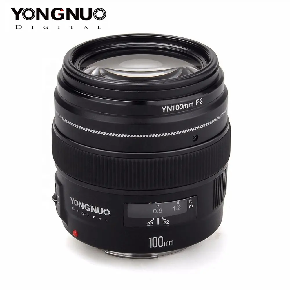 YONGNUO 100MM YN100mm F2 대형 조리개 중간 망원 렌즈 캐논 EF 마운트 5D 5D IV 1300D T6 760D Nikon 카메라