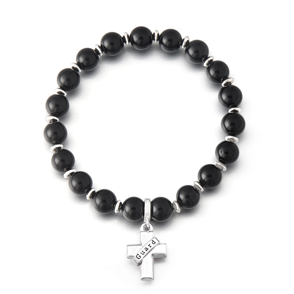 จี้กางเขนอาเกตสีดำ