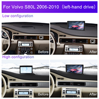 Podofo 2 Din 9 pouces Android voiture stéréo 4 + 64G sans fil Carplay Android Auto pour Volvo S80L 2006-2010 GPS RDS WIFI personnalisation
