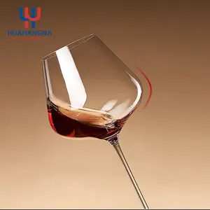 Free Sample Long Stem Clear Crystal Glass Goblet Wine Glasses For Wedding Party