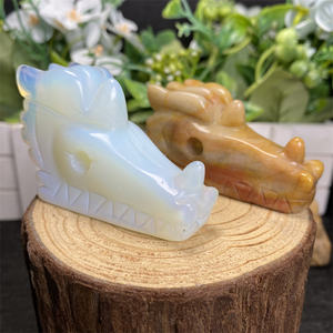 Precio al por mayor curación espiritual Reiki piedra curativa cabeza de cuarzo cristal dragón calaveras para Decoración - Product Image 3